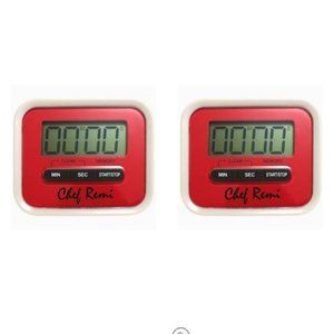 NWT Chef Remi Latest Digital Kitchen Timer - 2 Pack